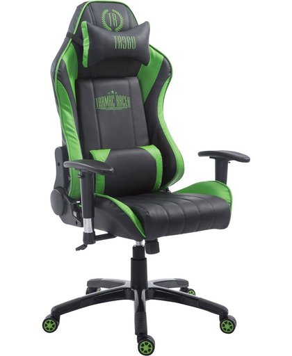 Clp XL Racing bureaustoel SHIFT - Gaming managerstoel Tarmac Racing met en zonder voetsteun, belastbaar tot 150 kg, kunstleer - zwart/groen, zonder voetsteun