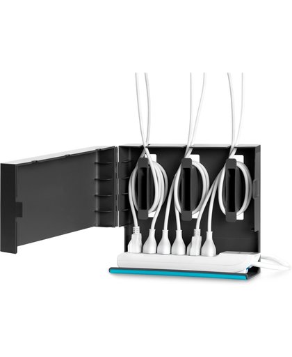 Quirky Plug Hub - Kabelbox voor netjes wegwerken kabels en stekkerdoos  - zwart