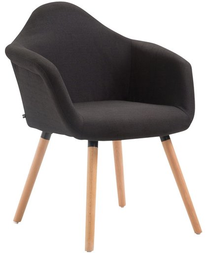 Clp Eetkamerstoel TITO, fauteuil met vierpotig frame, aangenaam gestoffeerd, beukenhouten frame, bekleding van stof, - zwart kleur onderstel : natura