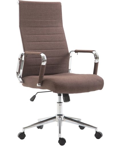 Clp Bureaustoel COLUMBUS, directiestoel met hoge rugleuning, ergonomische bureaustoel, traploos in hoogte verstelbaar, bekleding van stof - bruin,