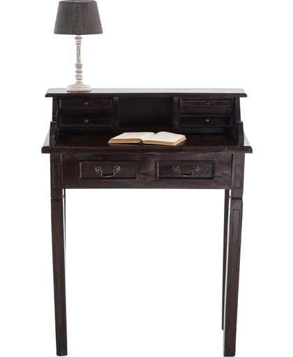 Clp Handgemaakte Landhuisstijl secretaire BISHOP, mahoniehouten, schrijftafel in country stijl met uitschuifbaar tafelblad, 80x50x100 cm, - bruin,
