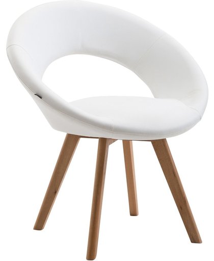 Clp Eetkamerstoel BECK, scandinavische stijl, bezoekersstoel met rugleuning,, vierpotig houten frame, moderne stoel, bekleding van kunstleer, - wit kleur onderstel : natura