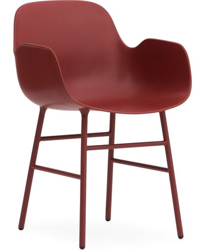 Normann Copenhagen Form Armchair - Stoel - Rood met stalen onderstel