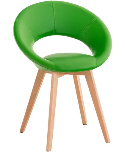 Clp Design stoel TIMM - retro kuipstoel, vierpotig houten onderstel, kunstleer - groen