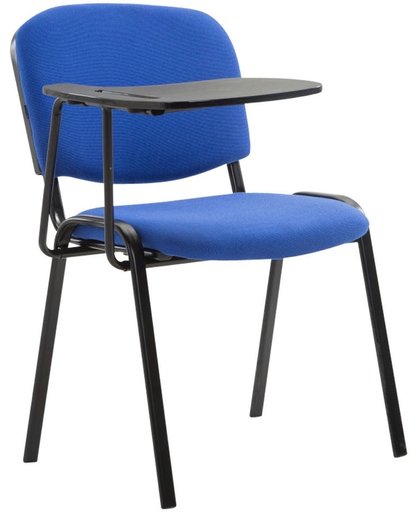 Clp Bezoekersstoel KEN met klaptafel, robuuste vergaderstoel, verkrijgbaar in verschillende kleuren, bekleding van stof, - blauw,