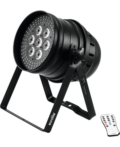 EUROLITE LED PAR 64 HCL 7x12W RGBAW+UV Hypno vloer zwart - LED Par