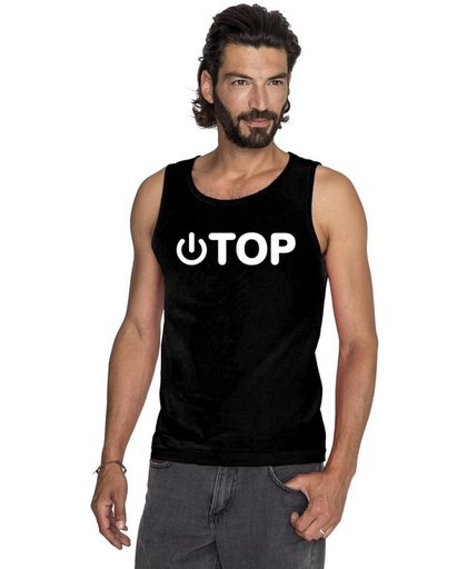 Gay tanktop/ singlet shirt power top zwart heren  - Homo shirts XL