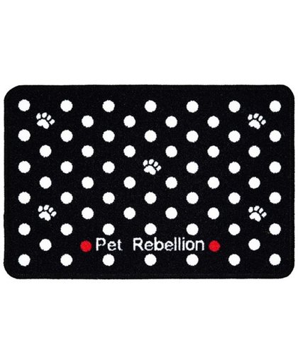 Pet rebellion voermat mini mate dotty zwart 40x30 cm