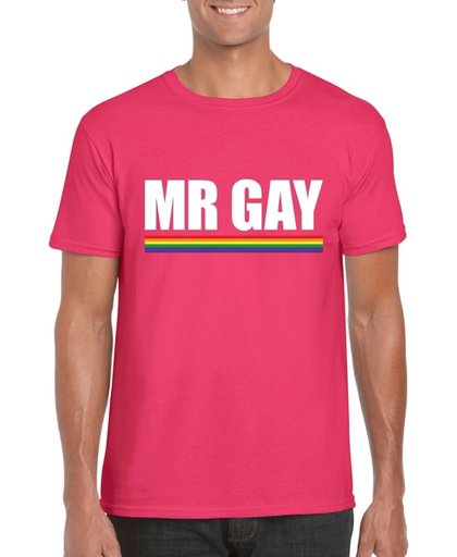 Gay Pride t-shirt roze Mr Gay heren - LGBT/ Homo shirts 2XL