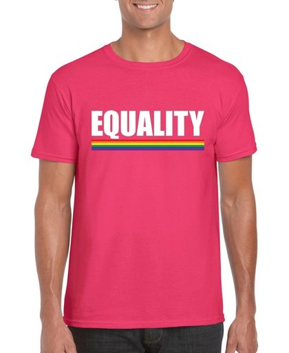 Gay Pride t-shirt roze Equality heren - LGBT/ Homo shirts XL