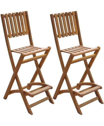 vidaXL Barstoelen voor buiten inklapbaar acaciahout 2 st