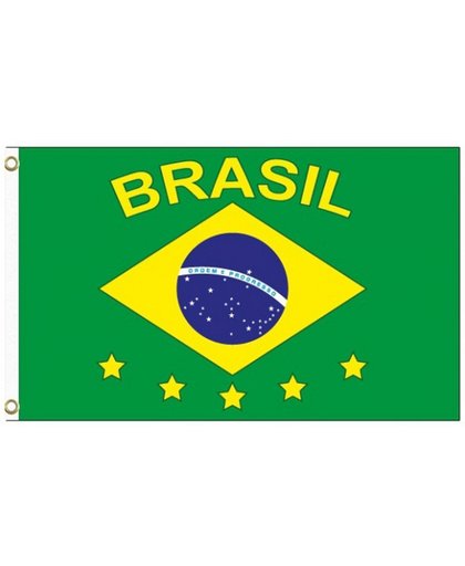 Brazilie vlag met tekst