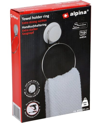 Alpina Handdoekring met zuignap Ø15x20cm