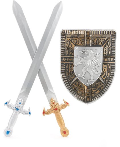 Gladiatorset schild en 2 zwaarden voor kinderen - Verkleedattribuut
