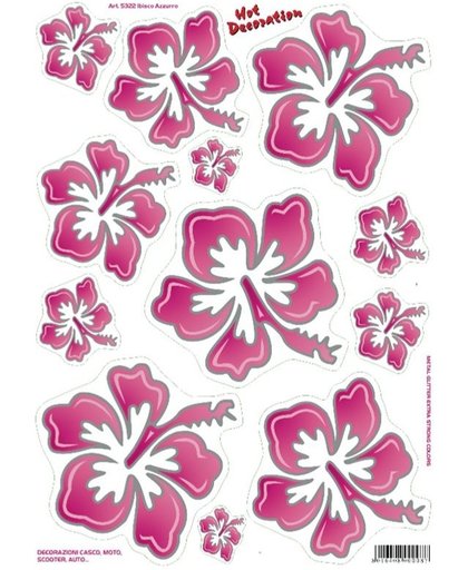 Quattroerre Stickervel Flowers Met 12 Stickers Roze