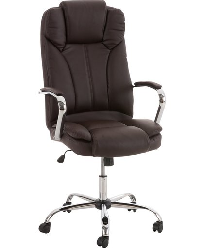 Clp XXL comfortabele bureaustoel BIG XANTHOS managerstoel, diretiestoel - zware belasting (tot 210 kg), ergonomisch, kunstleren bekleding - bruin,