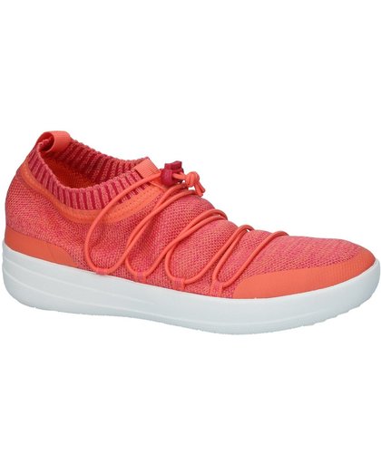 FitFlop - Uberknit Slip-On Ghille Sneakers  - Sneaker laag sportief - Dames - Maat 38 - Oranje - L26-543 -Coral/Fuchsia