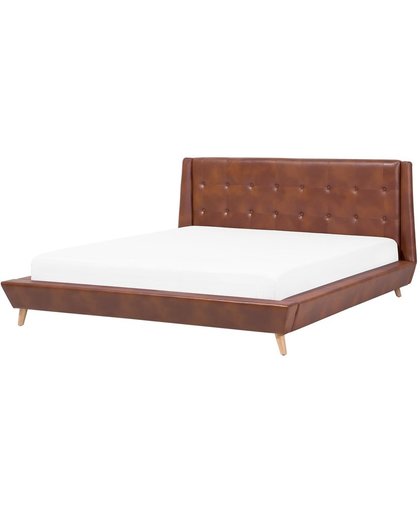 Beliani Tours - Bed - polyester - bruin - 209x225x104