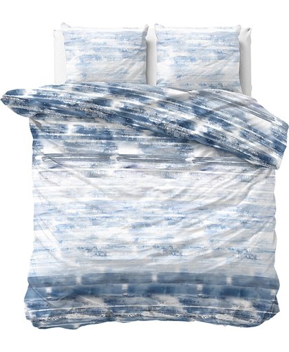 Sleeptime Shibori Tiles - Dekbedovertrekset - Lits-Jumeaux - 240x200/220 + 2 kussenslopen 60x70 - Blauw