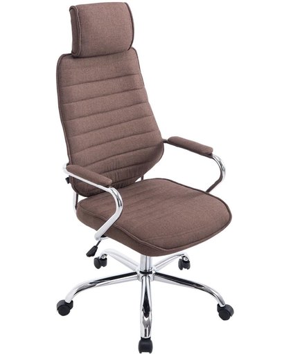 Clp Comfortabele draaibare bureaustoel RAKO managerstoel - ergonomisch, hoge rugleuning - bruin,