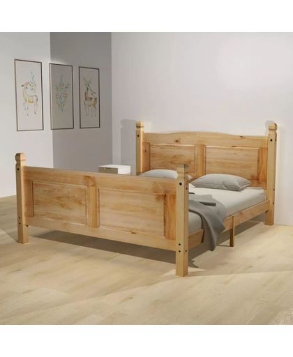vidaXL Bed en matras Mexicaans grenenhout Corona-stijl 140x200 cm