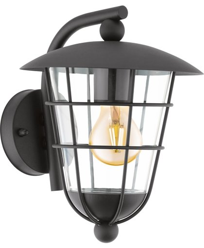 EGLO Vintage Pulfero - Buitenverlichting - Wandlamp - 1 Lichts - Zwart