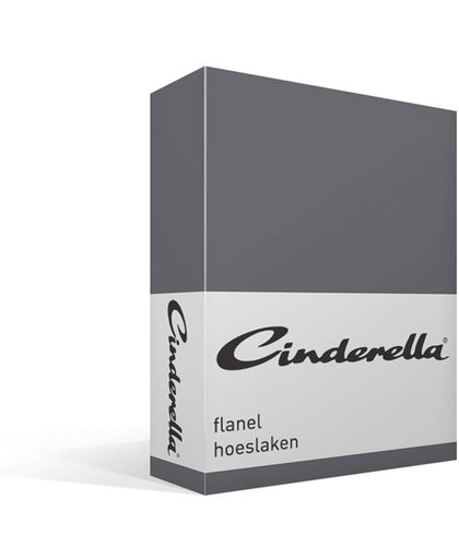 Cinderella - Flanel - Hoeslaken - Tweepersoons - 140x200/210 cm - Antraciet