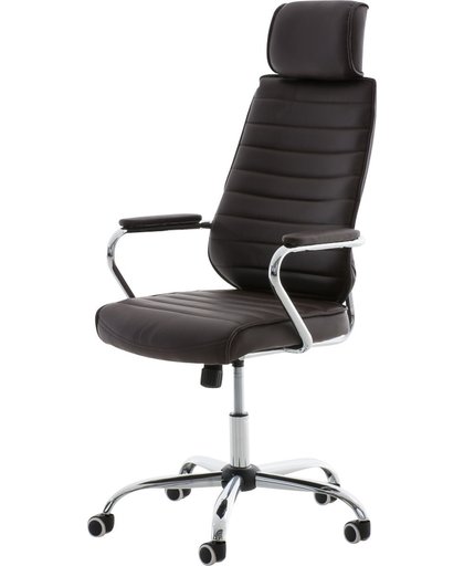 Clp Comfortabele draaibare bureaustoel, managerstoel RAKO - ergonomisch, hoge rugleuning - bruin,