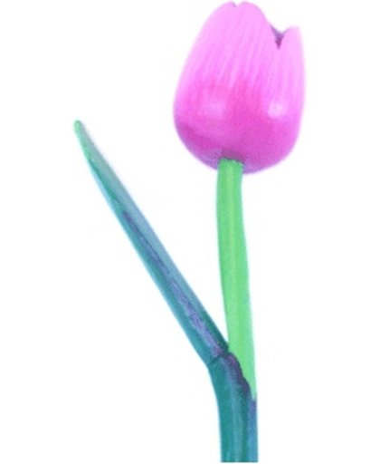Houten tulp op steel roze 35 cm
