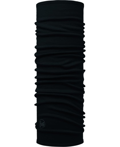Buff Nekwarmer Midweight Merino Wool - Solid Black - Unisex - Maat One Size