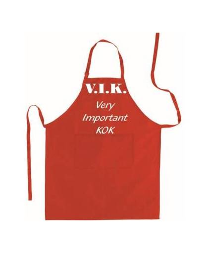 V.I.K. Very Important Kok - Luxe keukenschort met tekst - Rood