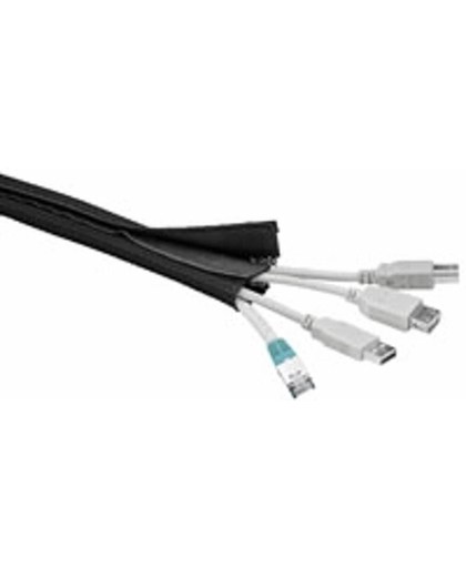 Goobay zwarte flexibele kabelsleeve - 1.8 meter