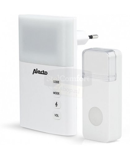 Alecto ADB-19 Draadloze deurbel met flits | Keuze uit fel flitslicht, melodie of beide | Wit