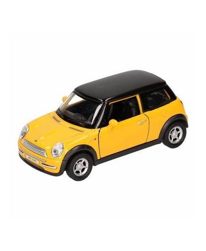 Speelgoed gele mini cooper auto 11 cm