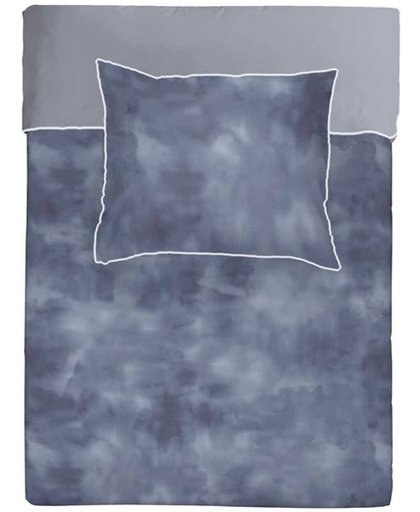 Walra Cloudy Days - Dekbedovertrek - Eenpersoons - 140x200/220 cm + 1 kussensloop 60x70 cm - Donker blauw
