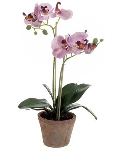 Kunstplant Orchidee paars 42 cm in pot