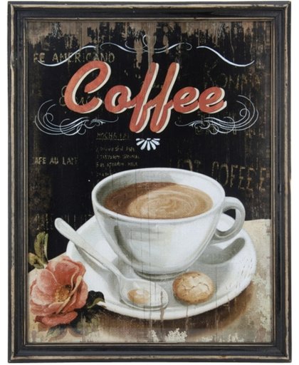 Houten vintage schilderij koffie