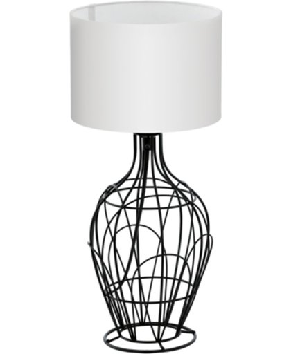EGLO Fagona - Tafellamp - Draadlamp - 1 Lichts - Ø235mm. - Zwart - Wit