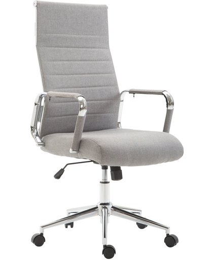Clp Bureaustoel COLUMBUS, met hoge rugleuning, ergonomisch, traploos in hoogte verstelbaar, bekleding van stof - grijs