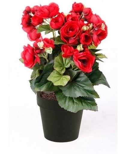 Kunstplant Begonia rood 30 cm