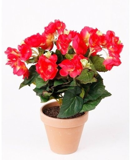 Kunstplant Begonia roze 30 cm