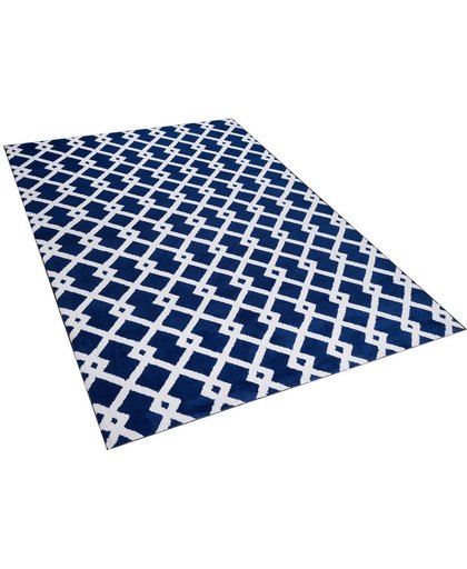 Beliani SERRES Tapijt - Blauw - polyester - 140 x 200 cm
