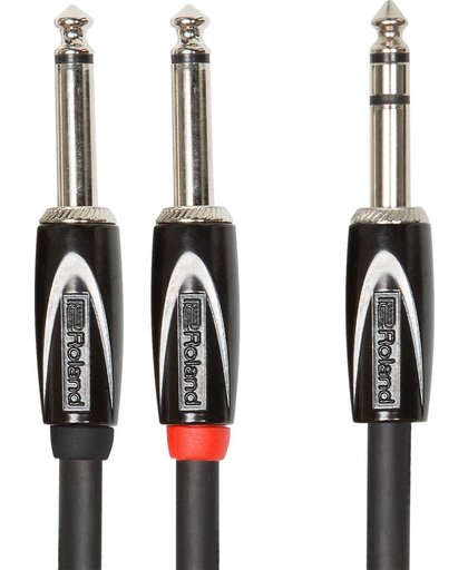 Roland RCC-10-TR28 10ft/3m Black Series Interconnect Cable, 1/4-inch TRS to Dual 1/4-inch Jack, Y Cable