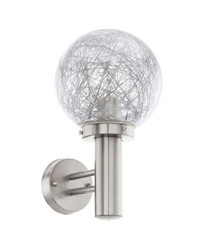 EGLO Nisia 1 - Buitenverlichting - Wandlamp - 1 Lichts - RVS - Helder, Aluminium