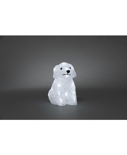 Konstsmide - LED acryl puppy 22cm op batt 20x - koelwit