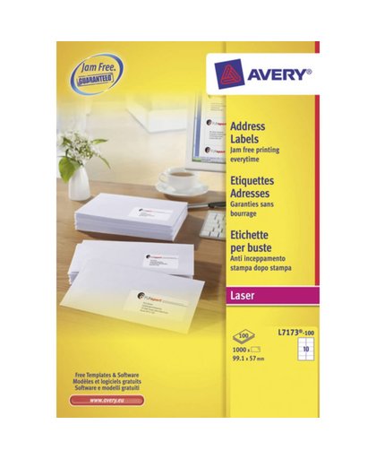 Etiket Avery L7173-100 99.1x57mm wit 1000stuks