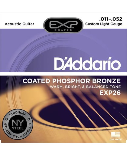 D&#39;Addario EXP26 Phosphor Bronze, Custom Light, 11-52