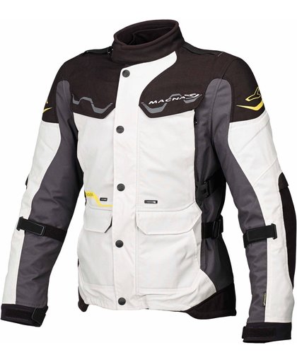 Macna Mountain Motorcycle Textile Jacket Black Grey White 3XL