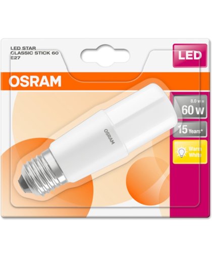 OSRAM LED-lamp Energielabel A+ (A++ - E) E27 Staaf 8 W = 60 W Warmwit (Ã x l) 37 mm x 115 mm 1 stuk(s)