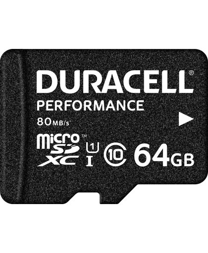 Duracell Performance 64GB microSDXC Class 10 UHS-I Memory Card, 80MB/s